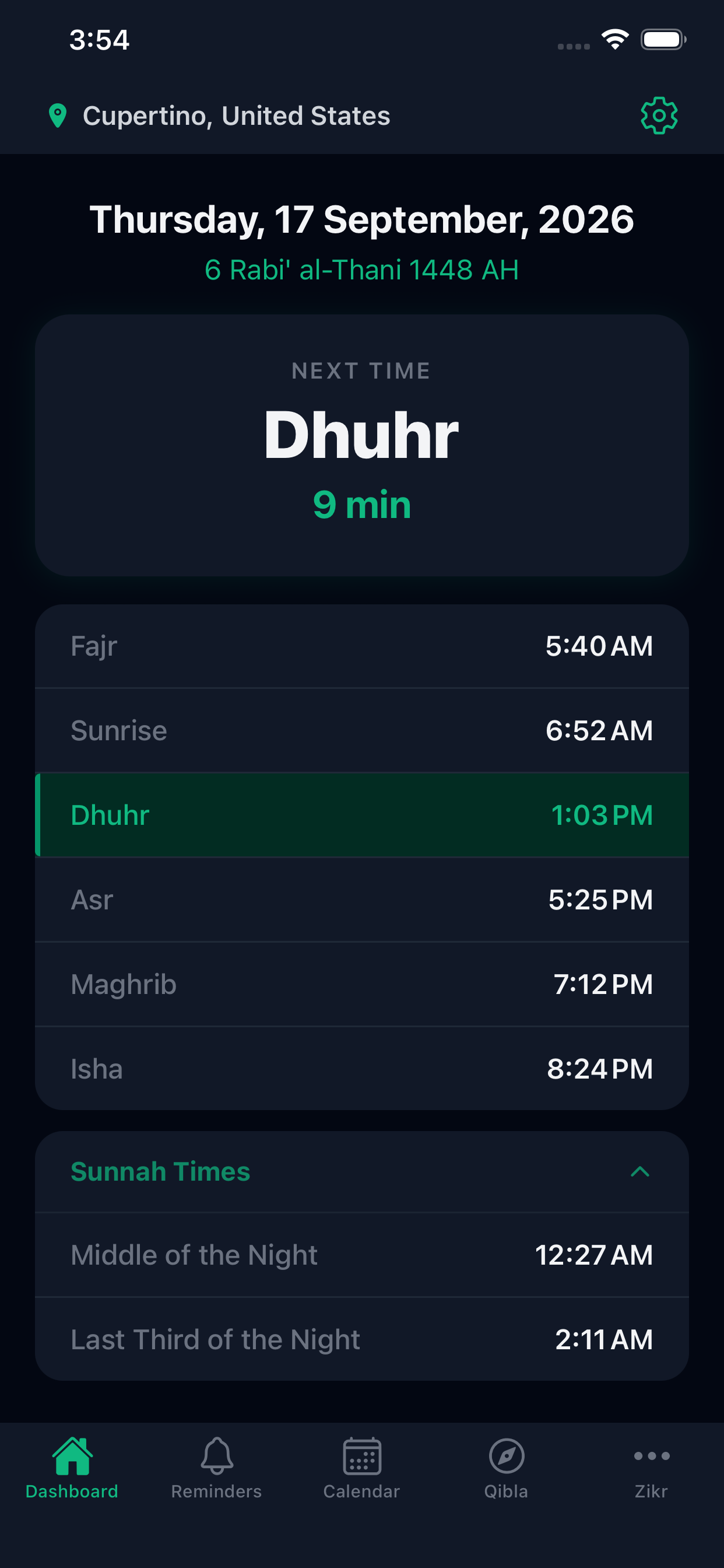 Light app dashboard
