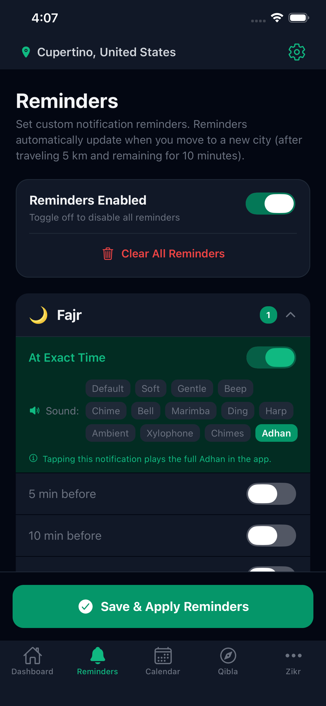 Light: reminders editing